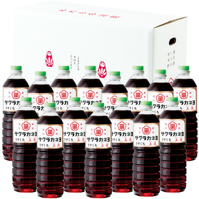 サクラカネヨ　薄口醤油　上淡　1000ml 15本 吉村醸造 鹿児島 ケース買い