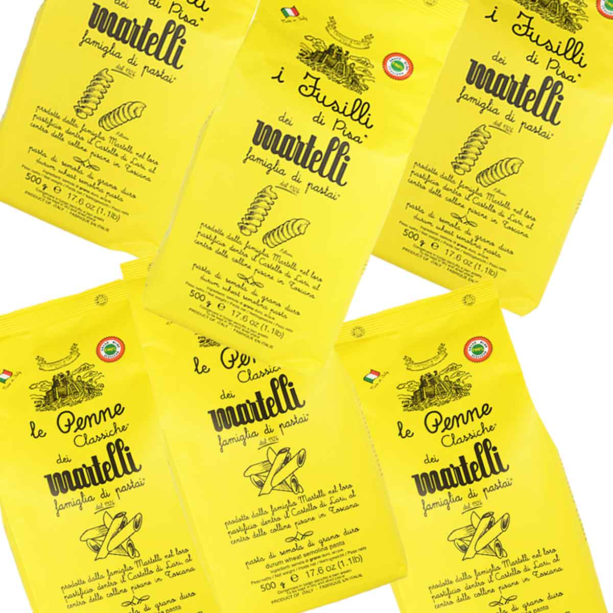 ［マルテッリ］［2種6個セット］［送料無料］ ペンネ ＆ フジッリ・ディ・ピサMartelli