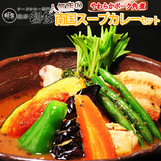 スープカレー 送料無料 剛家の南国スープカレーやわらかポーク角煮5食入 野菜付き　メーカー直送 同梱不可代引不可 送料無料 お中元 ギフト プレゼント 御中元 記念日 内祝い お歳暮