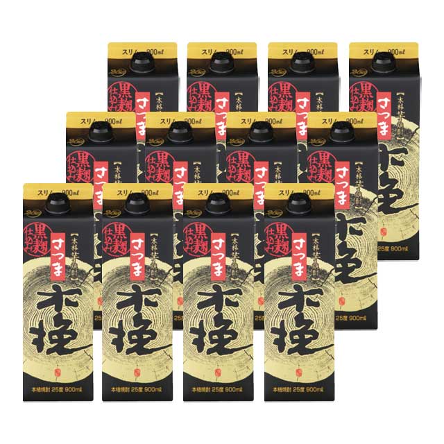 さつま木挽 黒麹 スリムパック 25度 900ml×12本 芋焼酎 雲海酒造※北海道・東北エリアは別途運賃が1000円発生します。|酒どんどん 店