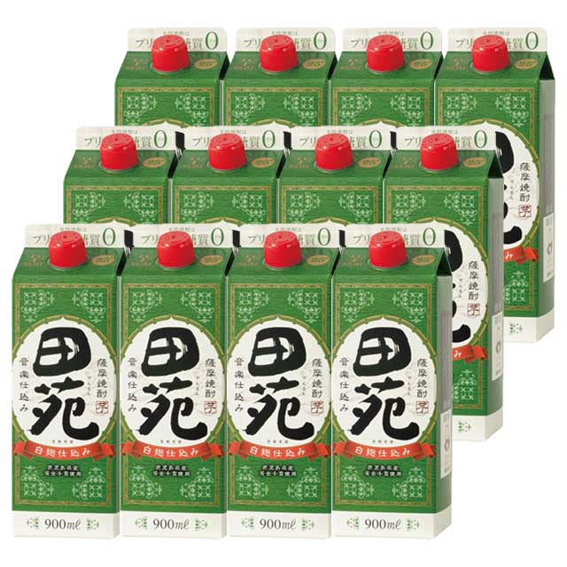 田苑 パック25度 900ml×12本 白麹 芋焼酎 田苑酒造※北海道・東北エリアは別途運賃が1000円発生します。