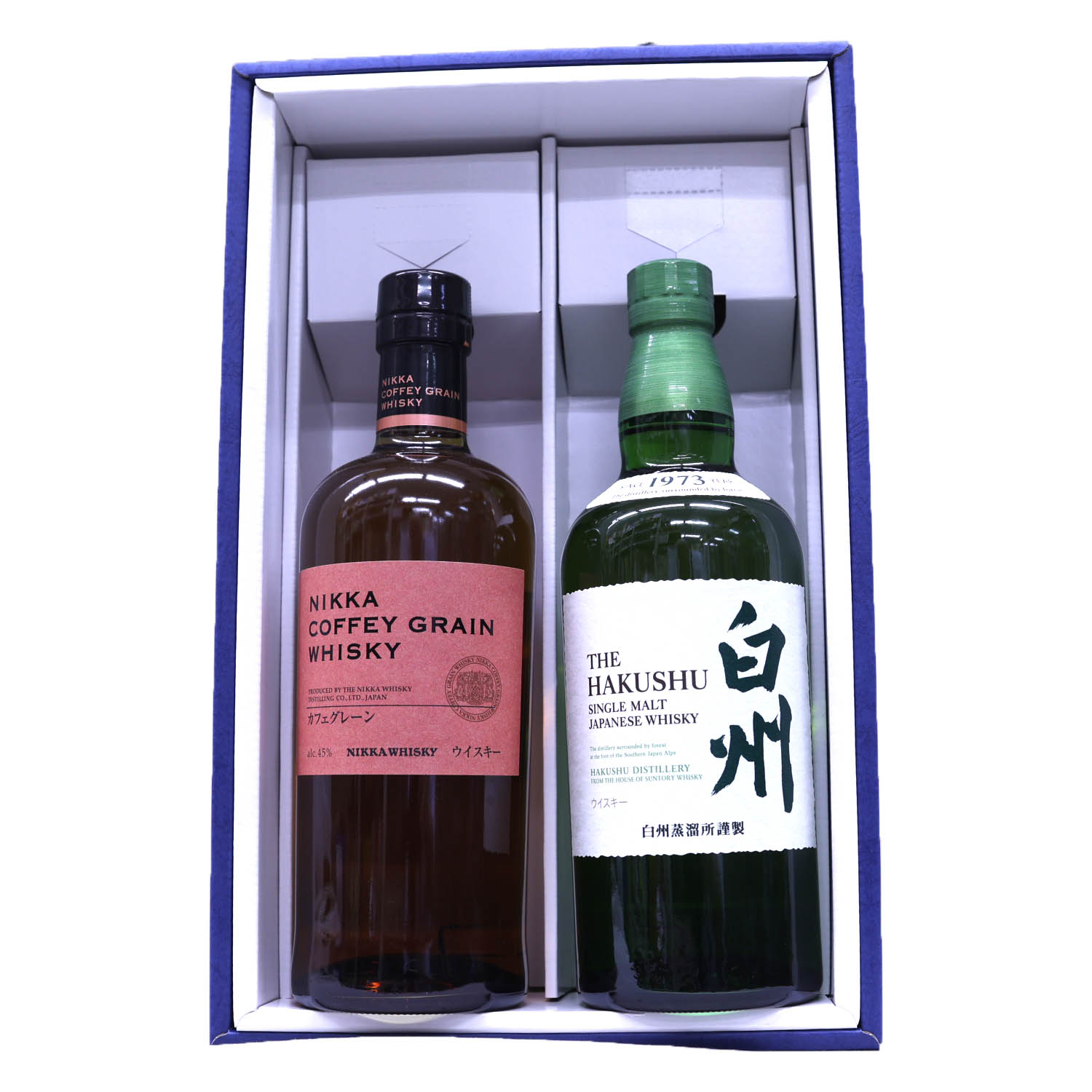 高級ウイスキー2本セット　シングルモルト白州43度、ニッカカフェグレーン45度700ｍｌ｜なんでも酒店