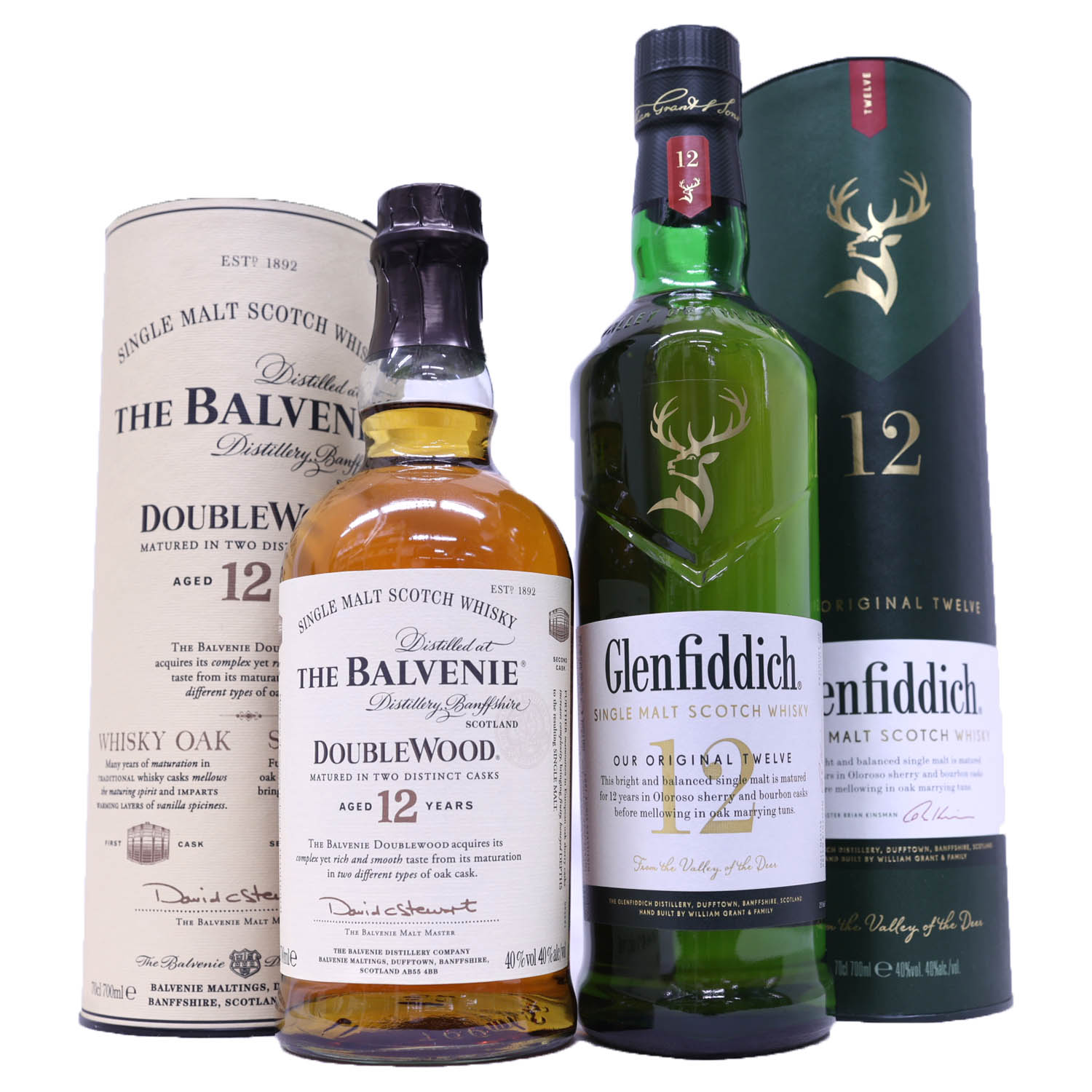 兄弟蒸留所2本セット グレンフィディック12年40度、バルベニー12年40度700ml