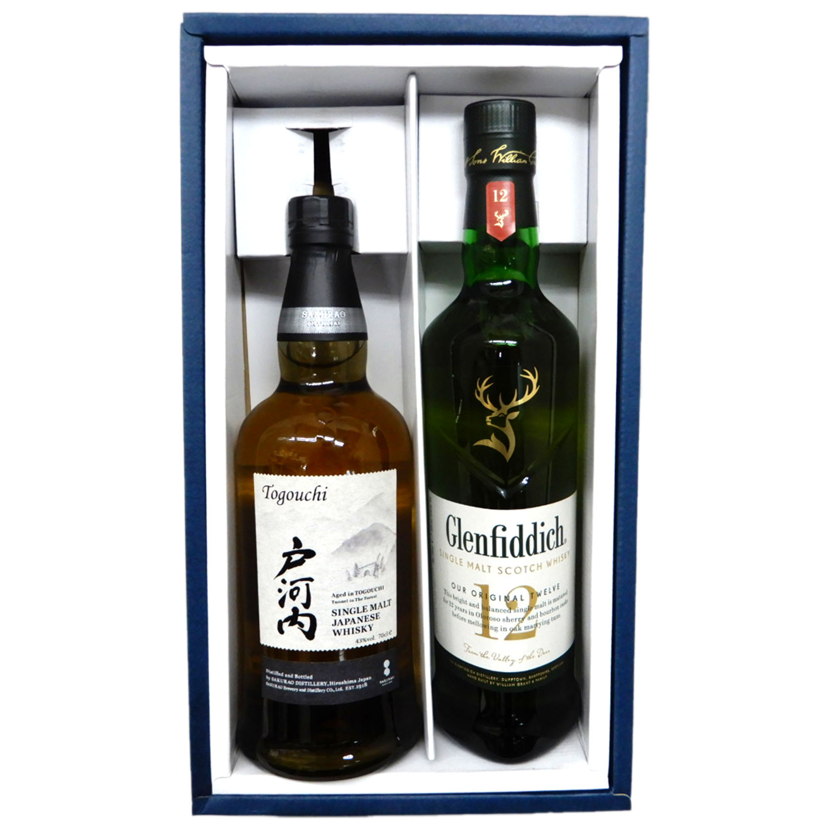【2本ギフトセット】戸河内シングルモルト 43度700ml、グレンフィディック12年 40度700ml|なんでも酒店