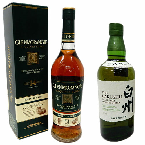 高級ウイスキーセット2本入り　白州、グレンモーレンジ14年 キンタルバン ポートカスクフィニッシュ 46度700ml [縦詰め箱入り]｜なんでも酒店 12,744円