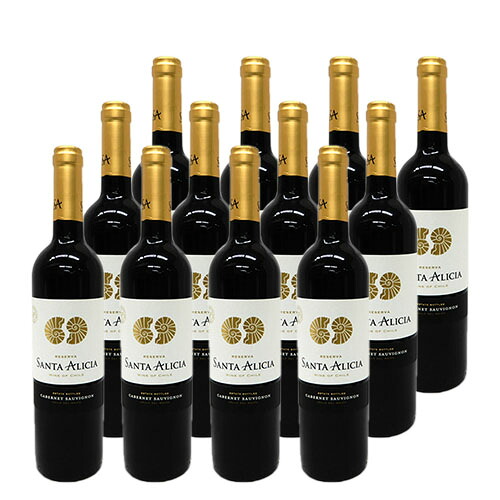 サンタアリシア カベルネ・ソーヴィニヨン レゼルバ 赤 13.5度 750ml×12本セット【6月～10月 クール便】　※【送料無料(北海道・東北・沖縄以外)】