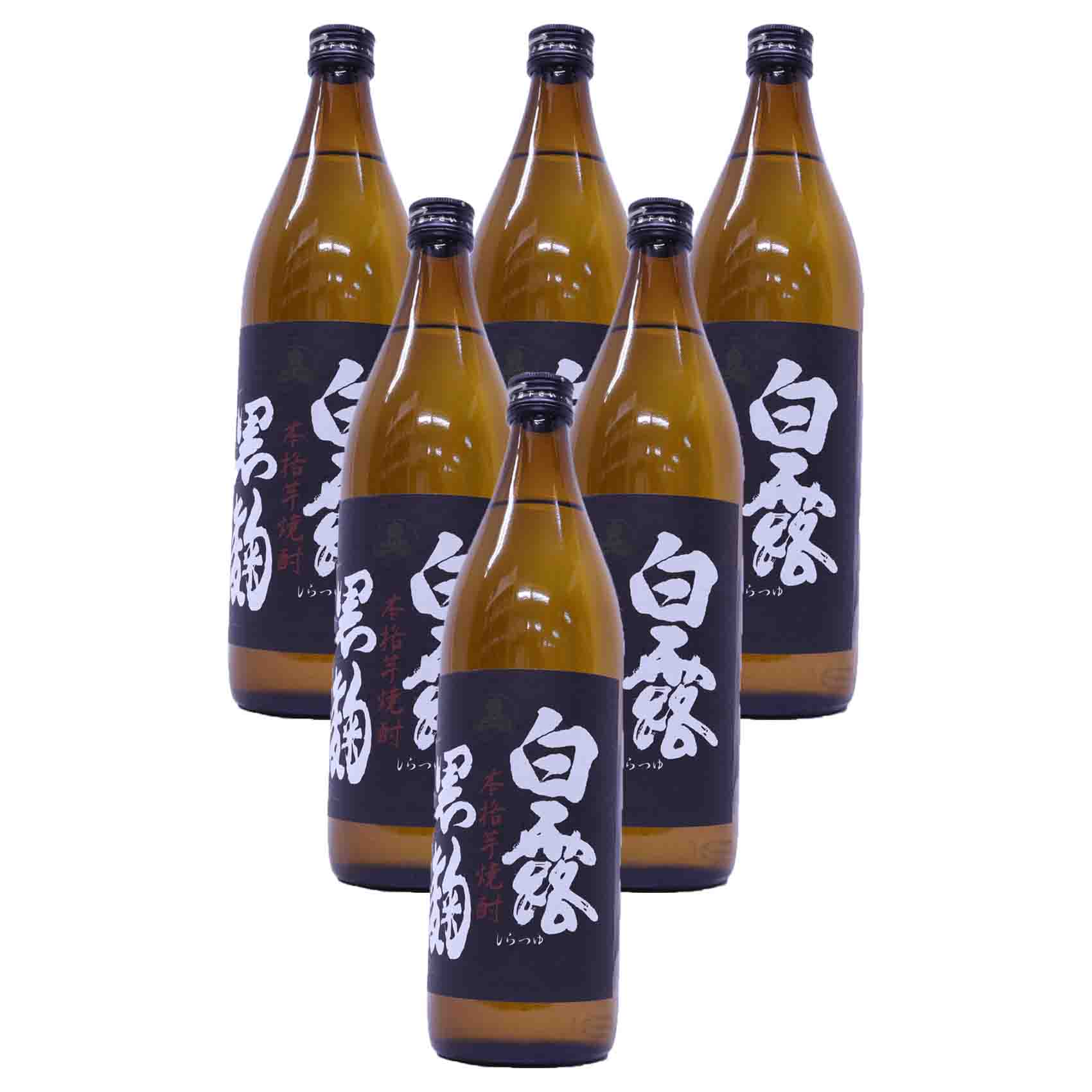 芋の力強い風味を楽しむ　芋焼酎　白露　黒麹25度900ｍｌ　6本