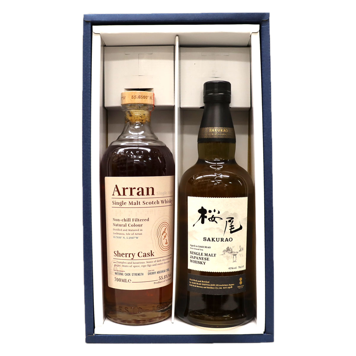 高級ウイスキーセット アランシェリーカスク55.8度、桜尾シングルモルト43度700ml|なんでも酒店