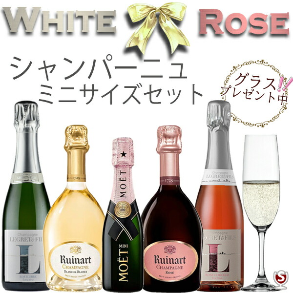 ミニ シャンパーニュ セット 白 ロゼ 飲み比べ モエ入り 375ml×4本 200ml×1本 MIX泡5本セット 【送料及びクール代金無料】【D5-005】泡 シャンパン