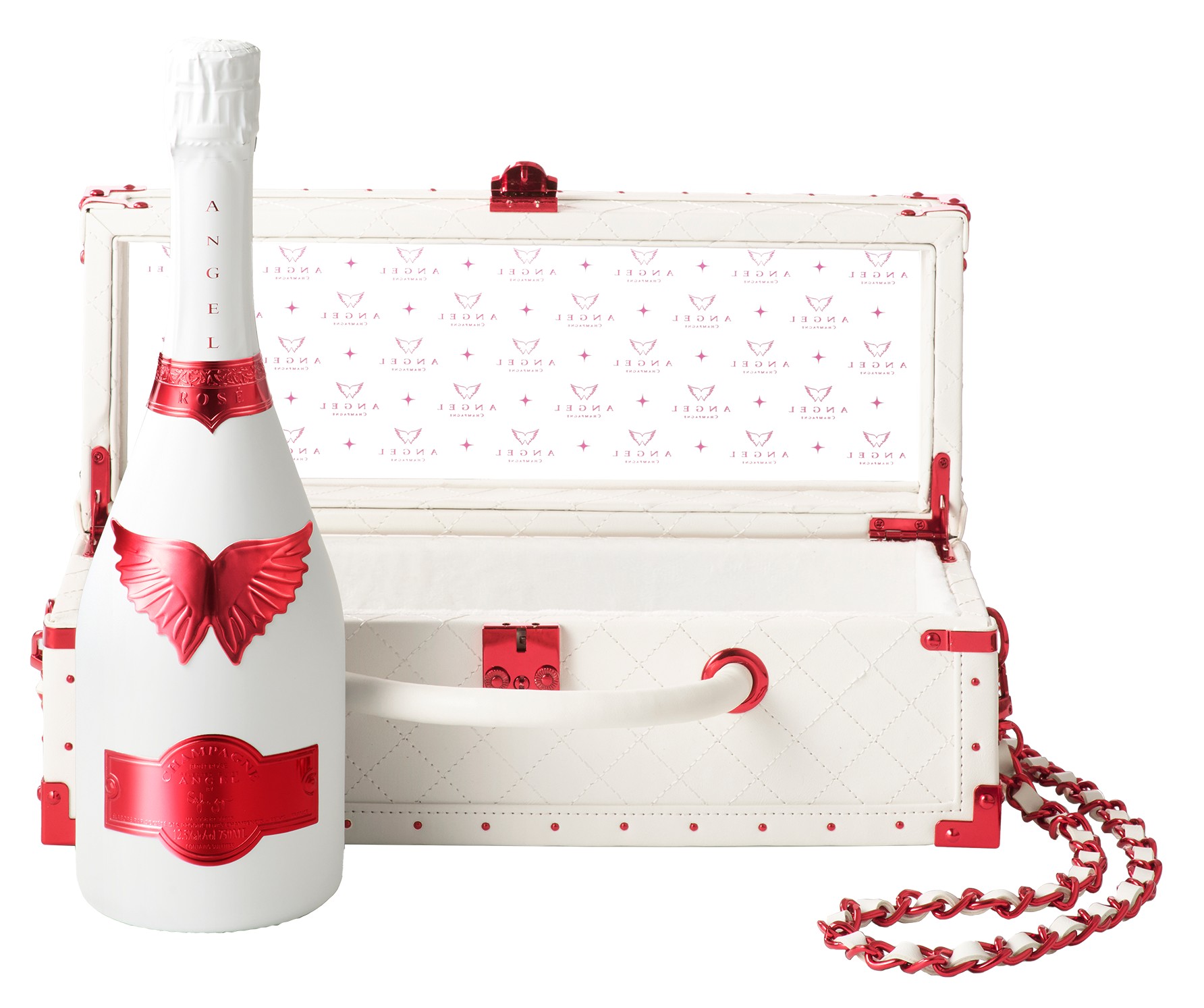 エンジェルシャンパンホワイトホリデーレッド　空瓶+ケース　ファータイプ エンジェル レッド ホワイト ホリデーエディション 限定 空箱 空瓶