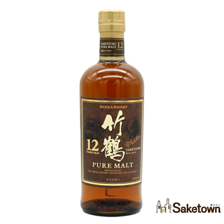 ニッカ ウイスキー ピュアモルト 竹鶴 12年 スリムボトル 新ラベル 40% 700ml 瓶 1本 箱無し｜Saketown