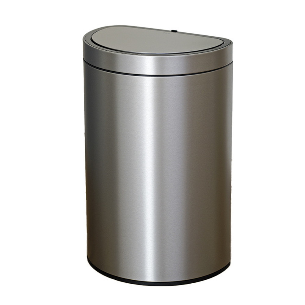 EKO ゴミ箱 45L ミラージュセミラウンドセンサービン フタ付き 自動開閉 セミラウンド 大容量 半円 電池駆動 電池式 センサー ステンレス 蓋付き 電動 オート開閉 非接触 インテリア おしゃれ モダン シンプル 北欧 静音 清潔 EK9331MMT-45L シルバー 送料無料