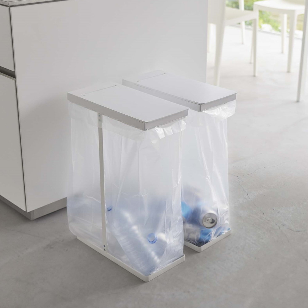 スリム蓋付き分別ゴミ袋ホルダー タワー 45L 2個組 2個セット 6184 / 6185 ホワイト ブラック ゴミ袋スタンド 蓋付き 角型 大容量 分別 ごみ キッチン 776184 776185 分別 ごみ箱 ゴミ箱 目隠し 角型 大容量 フレームのみ キッチン tower 山崎実業 yamazaki 送料無料 YZ KS