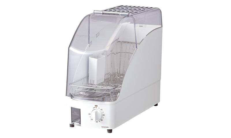 食器乾燥機 コイズミ KDE-0500/W | 食器乾燥器 コンパクト スリム シンク 食器 乾燥 大容量 おしゃれ 横型 温風 水切り