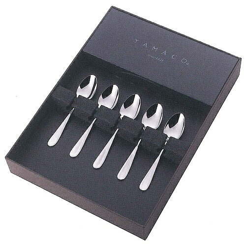 YAMACO 18-8ステンレス フローラ コーヒースプーンセット 5pcs