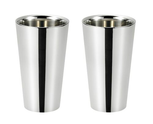 燕熟の技 ステンレス鋼二重タンプラー 300ml (内面二分の一銀鏡) 2P