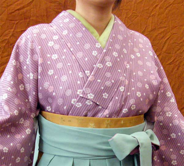 【レンタル】レンタル きもの　藤色・桜小花 ２尺袖 【１週間レンタル（６泊７日）】 《レンタル用着物》【往復送料無料】