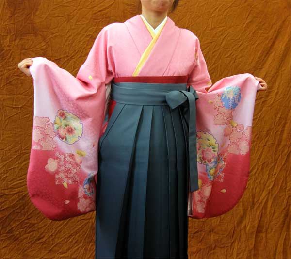【賃借】賃借 きもの サクラ色・桜雪輪柄 ２尺袖【１週賃借（６泊７日）】《賃借用御召しもの》【往復貨物輸送無料】