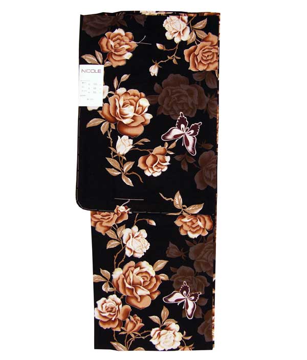 NICOLE セオアルファ 黒地 薔薇柄 浴衣 単品 楽天市場】【NICOLE】セオα浴衣「黒地にローズピンクの花