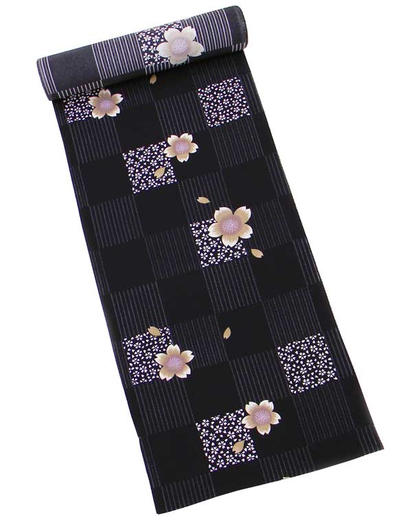 【特別企画商品】おしゃれ 高級 正絹 小紋 反物絹100% ちりめん (黒地)正絹高級小紋を特別価格でご奉仕!!反物だから 別誂え でお仕立て出来ます。|さくら小町 店