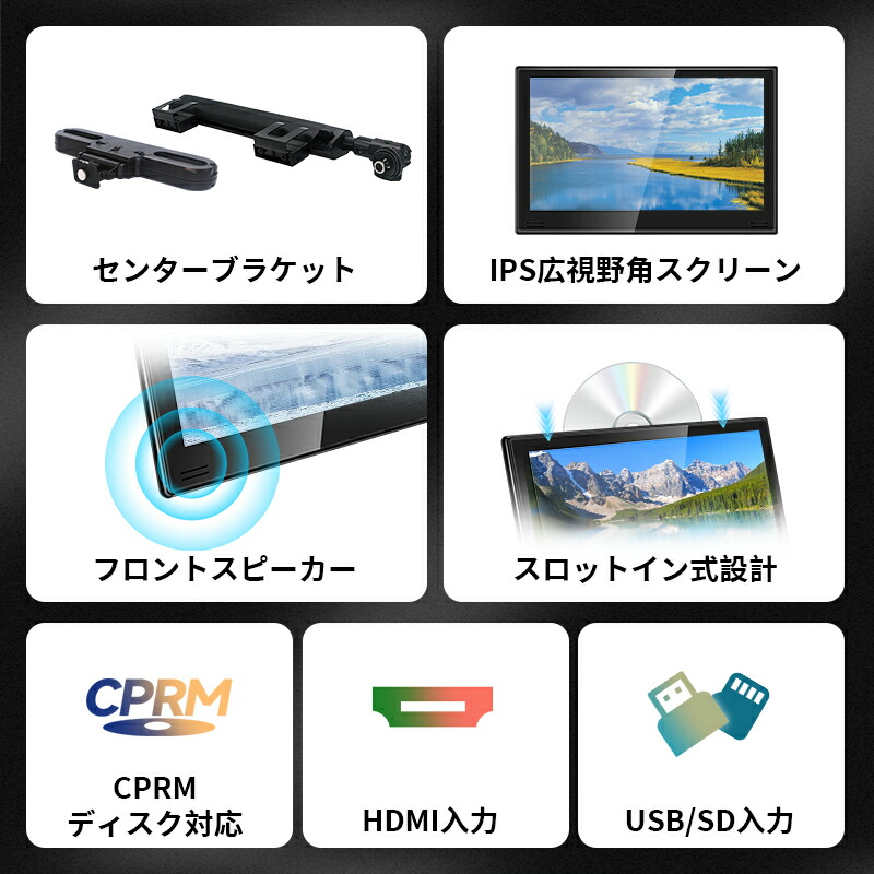 SAKUKA ヘッドレストモニター 11.6 インチ DVDプレイヤー DVD内蔵 HDMI