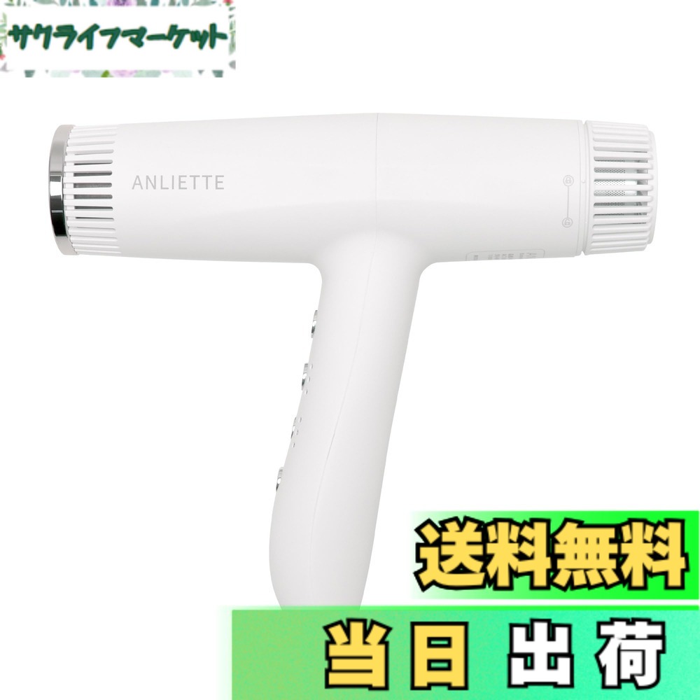 【送料無料】ANLIETTE エステティックイオン ドライヤー 速乾 大風量 超軽量 マイナスイオン オートクリーニング機能 AN-004 色：ミルキーホワイト