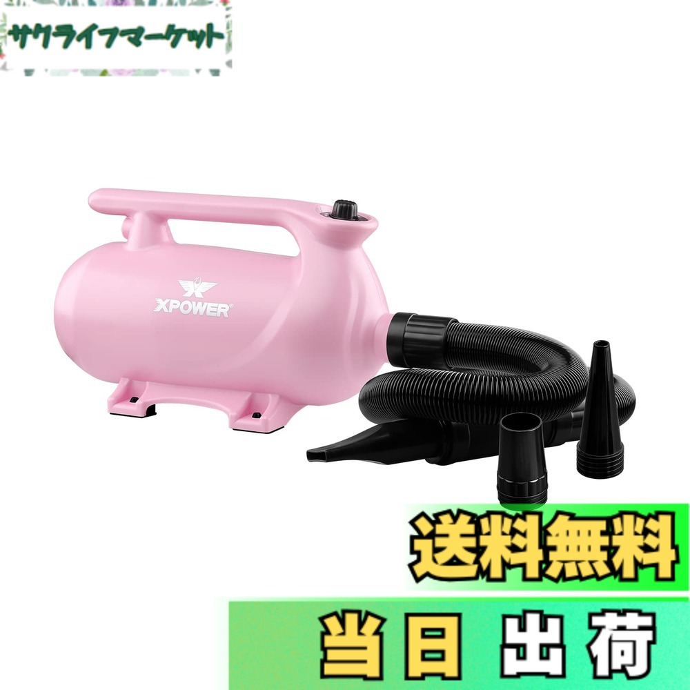 【貨物輸送無料】XPower B-163愛玩動物ドライヤー 低騒々しい音 二度合い調節する能力のあるな熱据え付ける 参のノズル付き添い人 持ちはこぶ用愛玩動物用ドライヤー 3色オプション (さくら色)