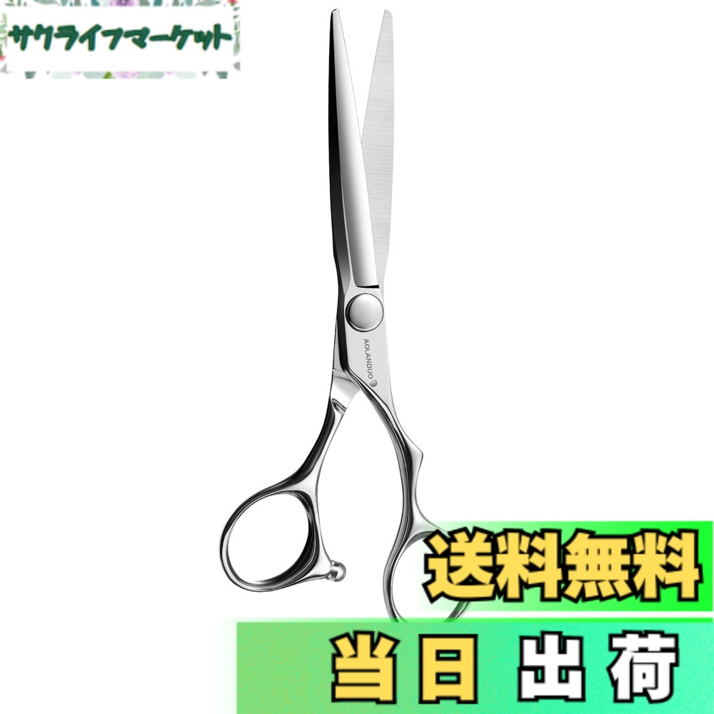 【貨物輸送無料】AOLANDUO 6in 職業的 ヘアシザー － VG10鋼製バーバーシザー（髪の毛とり捨てる用） － 万物の霊長科学技術に基づいた滑りにくい手持ち部分 － 高的確さベアリングやとい入れるで超木目細かなとり捨てるを現実化 － 赤ちょうちん品等、世話をする一揃いの道具 色：しろがね色白いこと、大きさ：6.0 IN