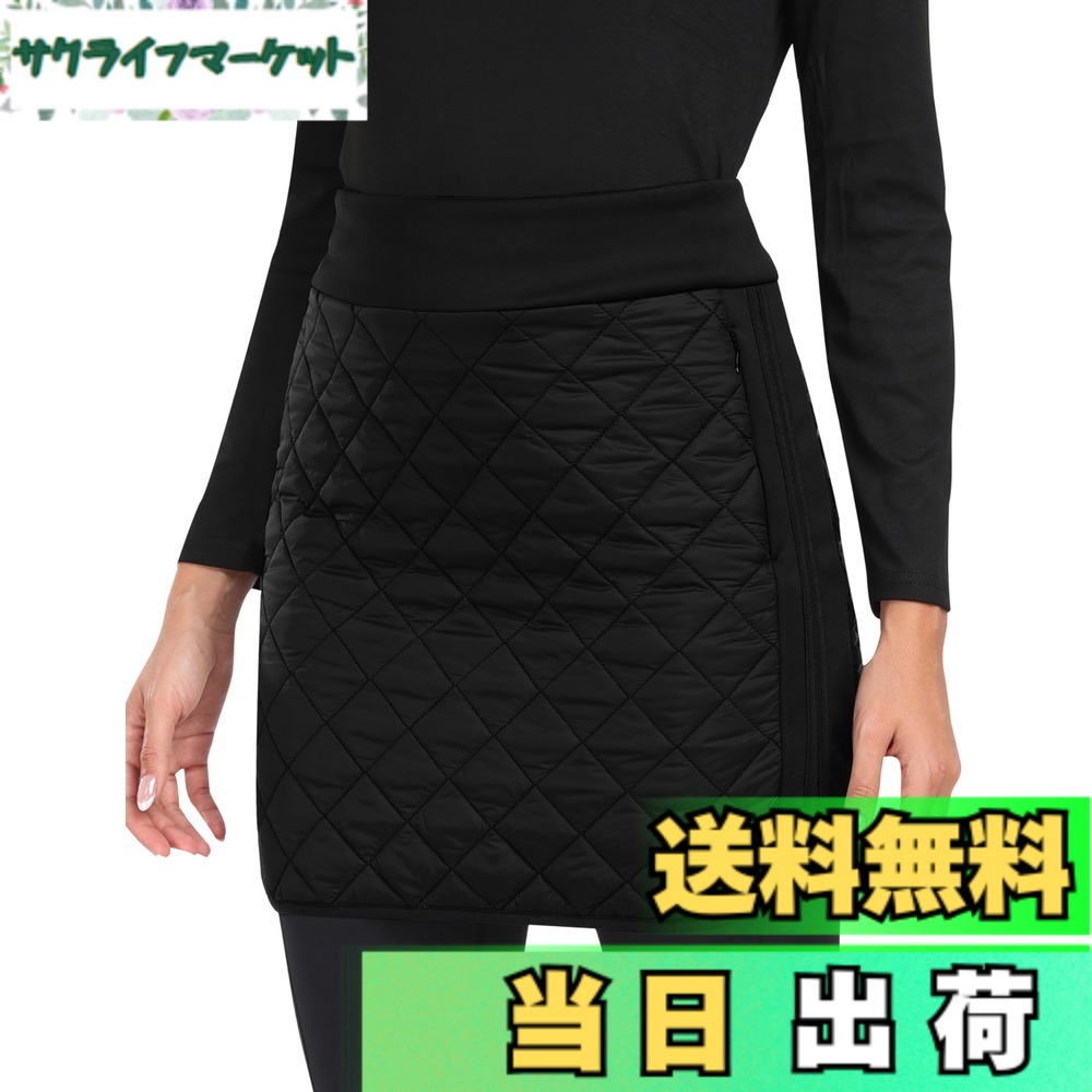【送料無料】[YIRUIYA] 巻きスカート 防寒 腰巻きスカート レディース 秋冬 ショート あったか 中綿入れ 保温 寒さ対策 ポケット付き オフィス アウトドア キャンプ 色：ブラック-A、サイズ：3L