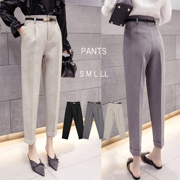 パンツ レディース ボトムス ズボン ロングパンツ テーパードパンツ スラックス 大きいサイズ ゆったり 春 センタータック 黒 グレー 杏色 S M L Ll 最大91 オフ