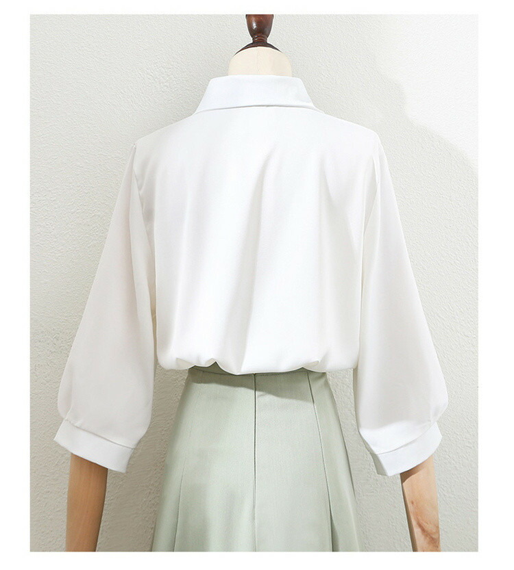 pupu⭐︎　値下げ‼︎lohen 試着のみ　シャツブラウス　白 2枚で送料無料」ブラウス 七分袖 レディース トップス シャツ 白