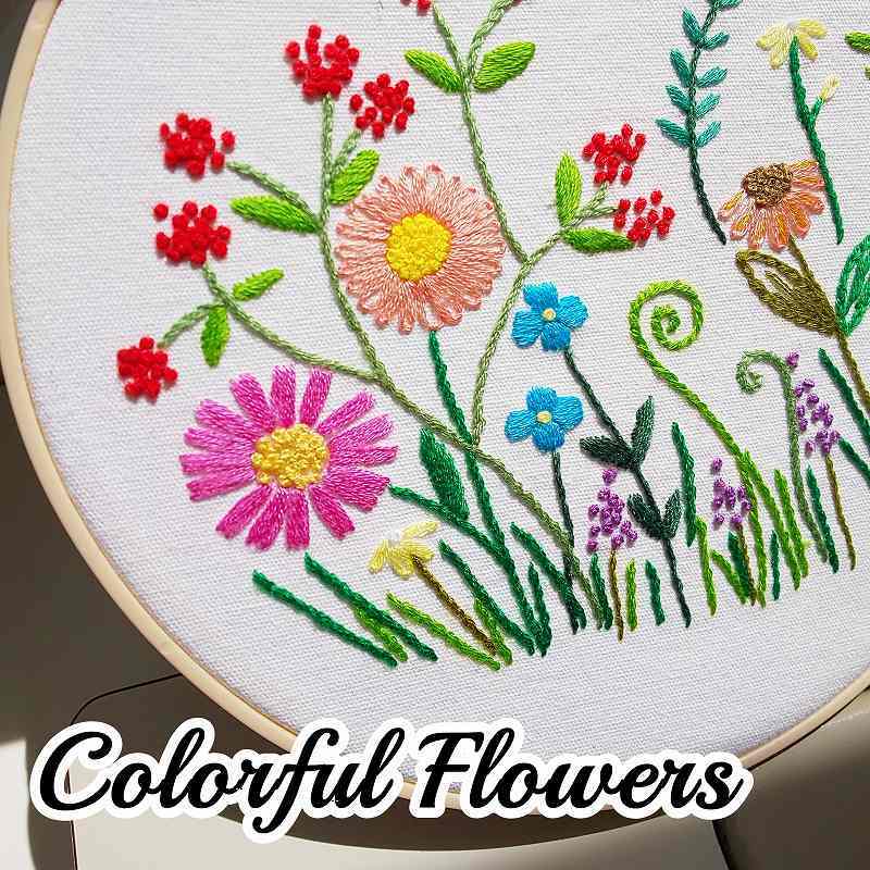 楽天市場】刺繍キット 花 Colorful Flowers 可愛い カラフル 春の庭