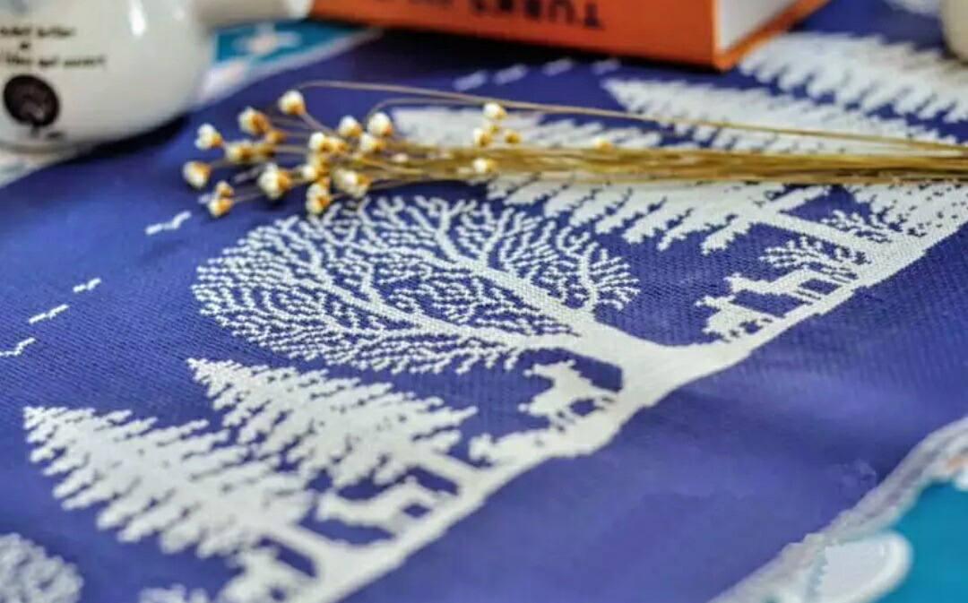 楽天市場 訳あり アウトレット品 クロスステッチキット Forest 森 一色刺し 白糸刺しゅう 大作 148cm 29cm クリスマス ツリー ハンドメイド 送料無料 さくらシフォン