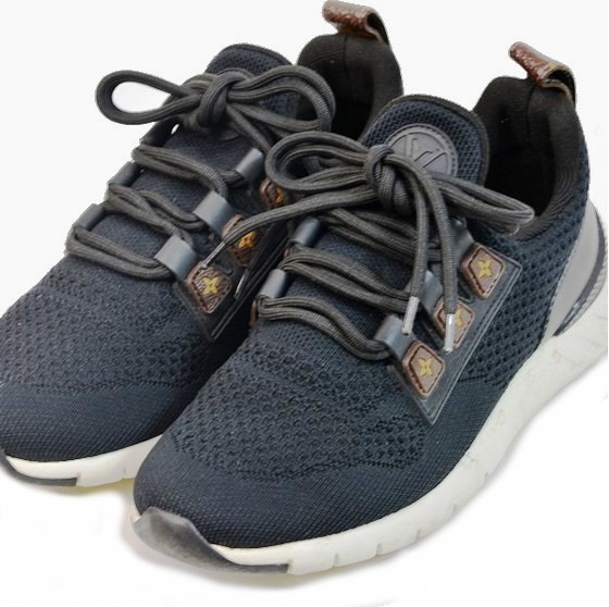 L V ジグザグライン スニーカー ブルー 中古品 L V ジグザグライン スニーカー ブルー 中古品