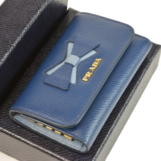 jpwa！【美品】PRADAキーケース プラダ PRADA キーケース SAFFIANO MULTICOLOR 4連 KR付/NERO+