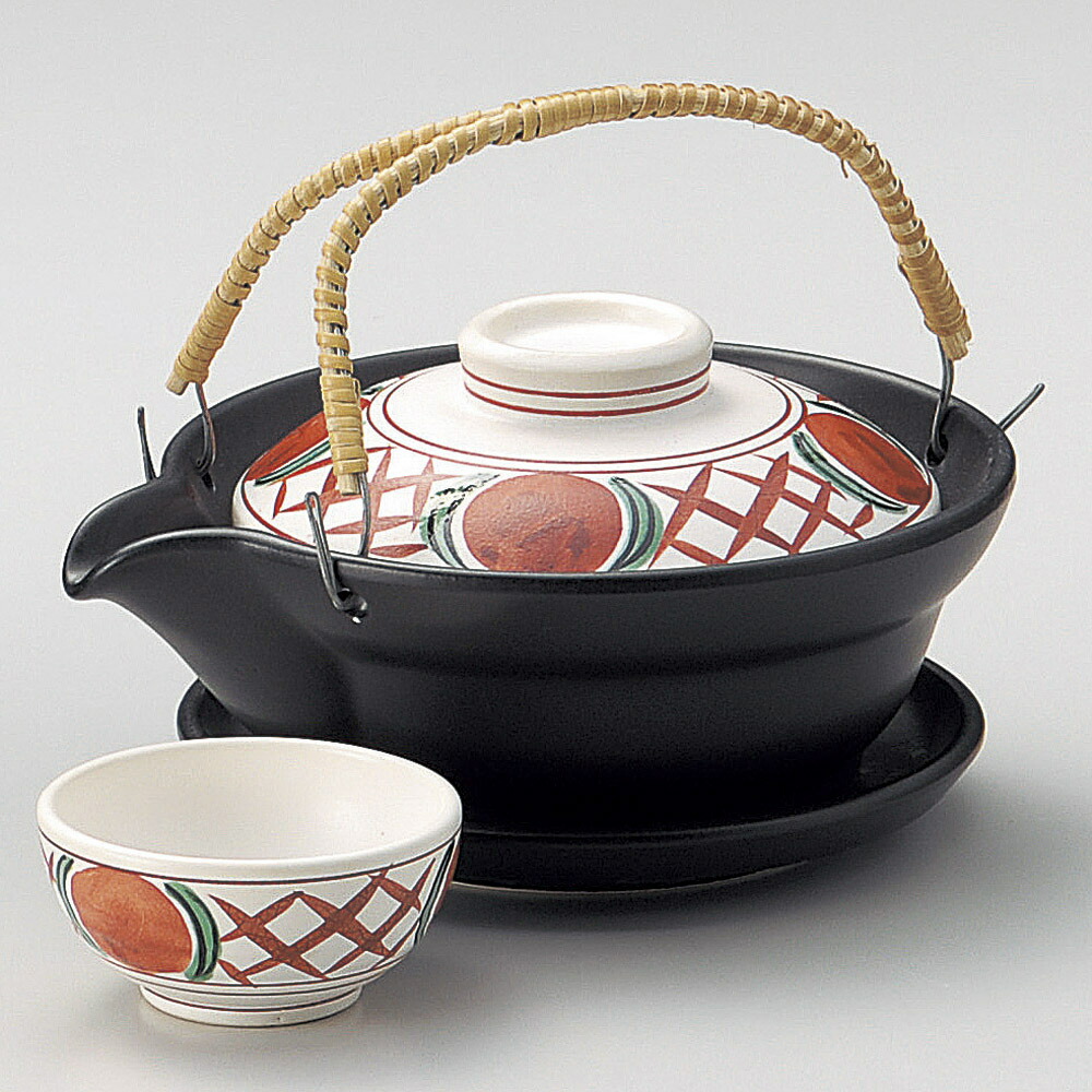 楽天市場】金彩松葉画 急須型 土瓶むし セット（皿 ちょこ付き