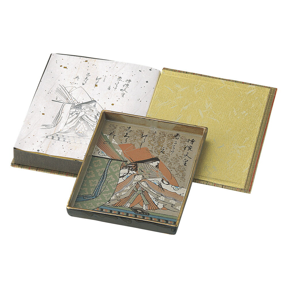 楽天市場】百人一首 19cm 絵皿 在原業平 19.2x14.7x1.8cm 日本製