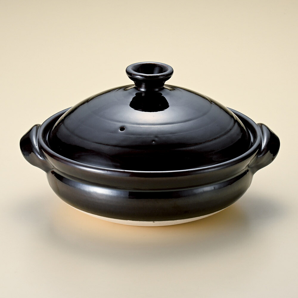 萬古焼 飴天目釉 9号土鍋 34x28x17.5糎 3000竓 \u003cBR\u003e日本製