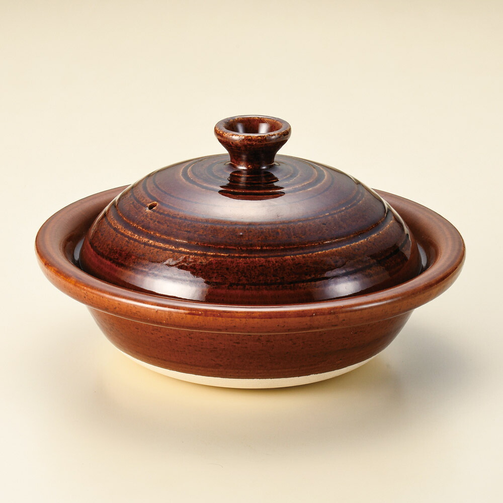 萬古焼 砂糖菓子茶釉 1300竓 土鍋 28x15糎 1300竓 \u003cBR\u003e日本製