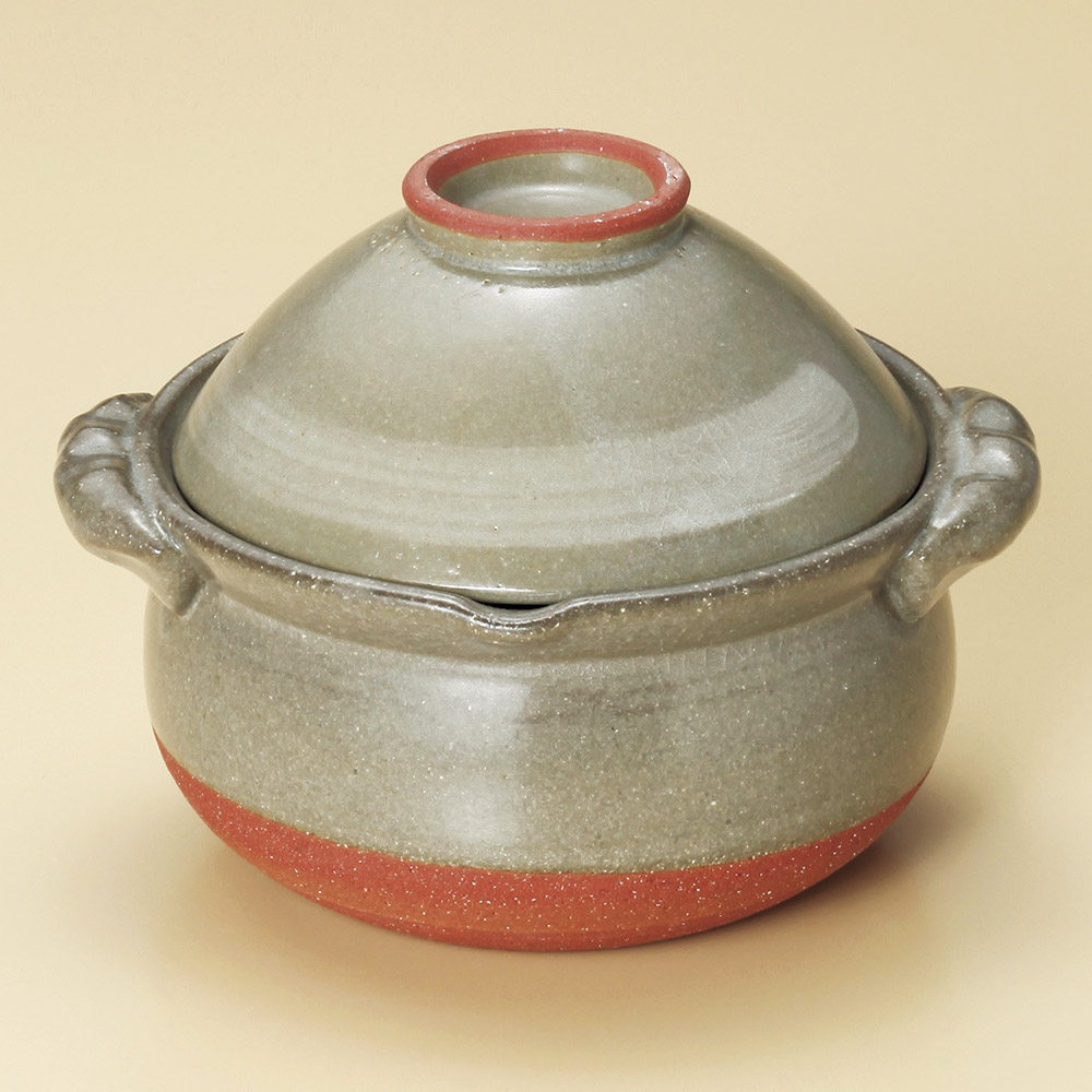 京刷毛目 碗付 5号 深土鍋 & 雑炊鍋　 17ｘ15ｘ12.5cm 700cc　 日本製 萬古焼　 一人用鍋 銘々鍋 ミニ鍋　 ぞうすい 湯豆腐 一人チゲ 蓋が茶碗になります