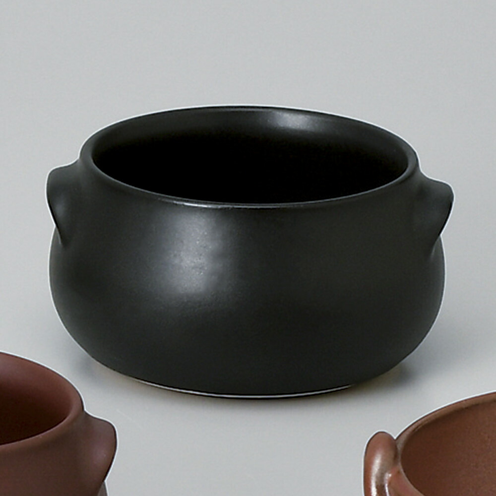 直火OK 黒 12cm 耳付 当店一番人気 ボウル12.8ｘ12.3ｘ7.2cm 450cc 日本製 使用可スープ 耐熱陶器直火 シチュー オーブン グラタン レンジ タパス料理にあつあつをそのまま食卓へ 大割引