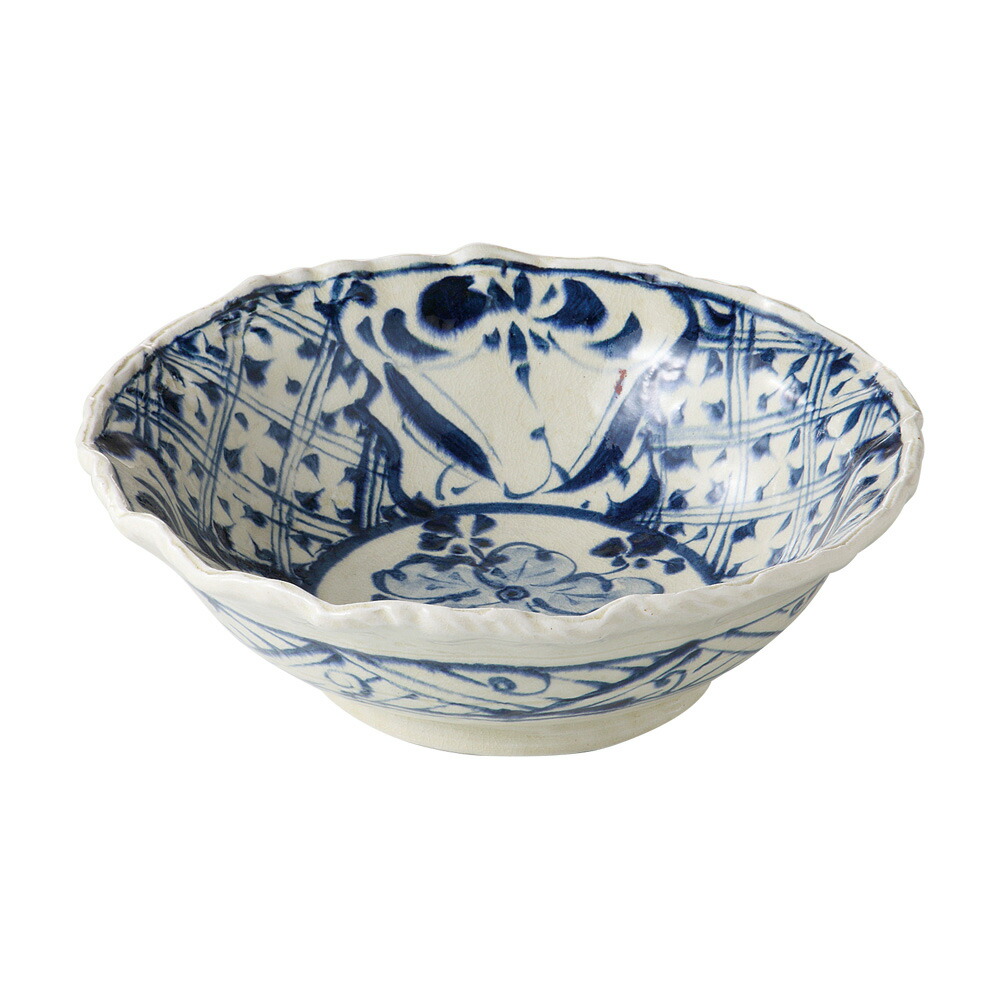 古染安南 30cm 間取深鉢30ｘ10cm  化粧箱入り 日本製の逸品