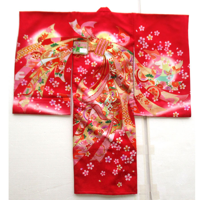 416 ローズピンク 熨斗柄 金刺繍 初宮参り お祝着 初着 産着 一ツ身 のしめ 熨斗目 女の子 【送料無料※】｜人形とベビー用品の桜うさぎ