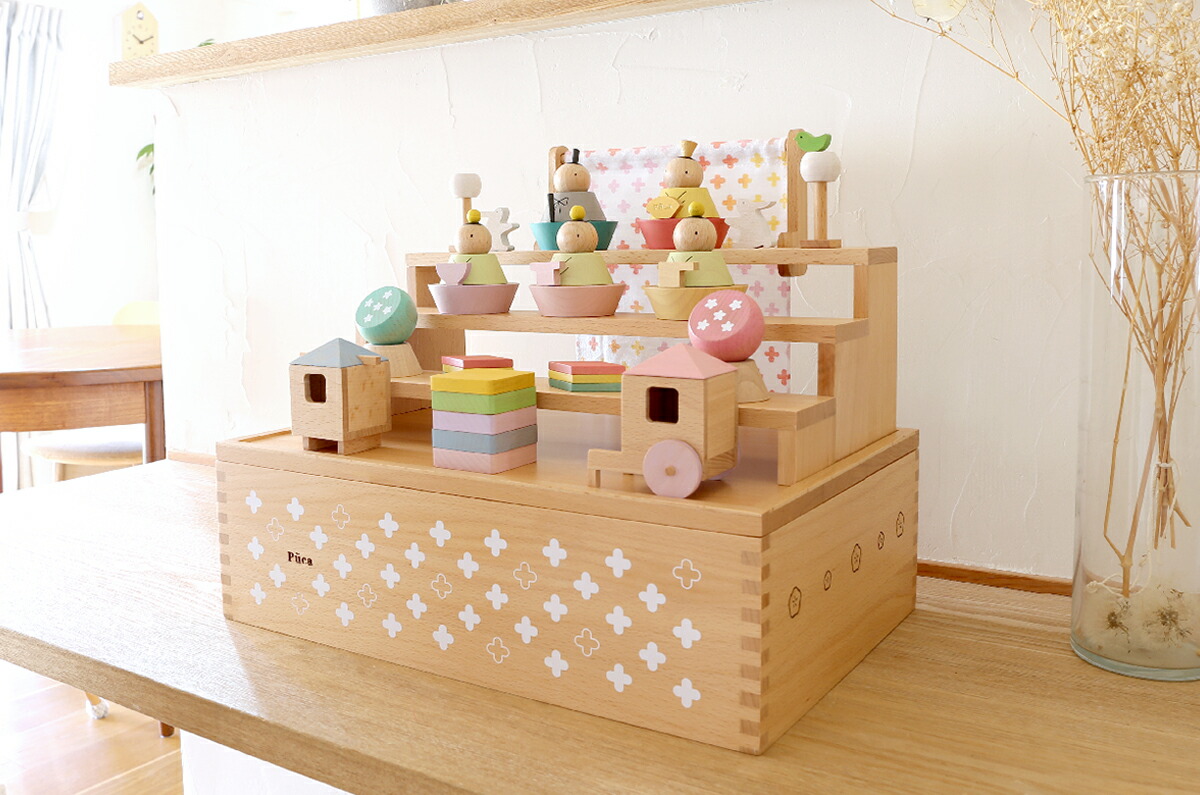 雛人形 ひな人形 雛 おしゃれ かわいい 木目込み おひなさま お雛様 コンパクト 五人飾り Puca プーカの雛人形 送料無料 桃の花 御所車 Painandsleepcenter Com