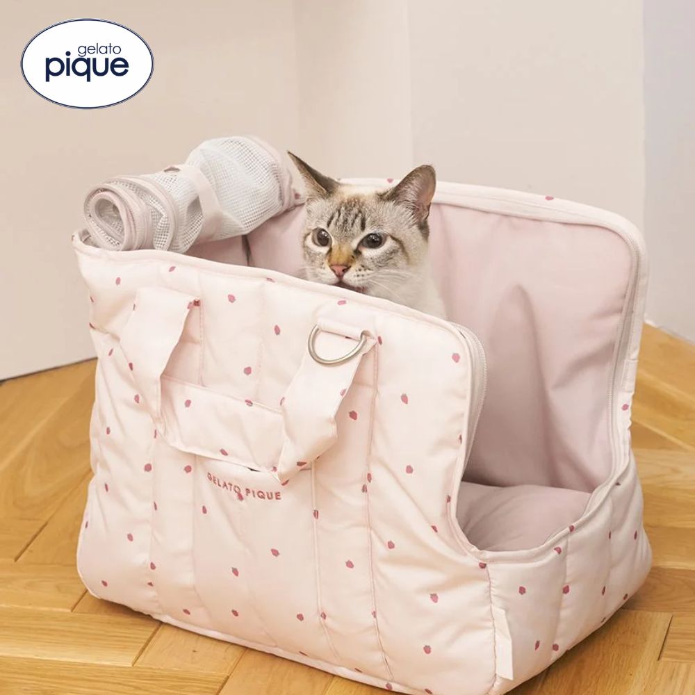 【定め事売りわたす店】 ジェラートピケ gelato pique オランダ苺柄ミニサイズキャリーバッグ PAGB259139飼い犬 ジェラピケ 御徒面子 おほっつき歩く おさんぽ おでかけ 愛くるしい 猫 CAT\u0026DOG