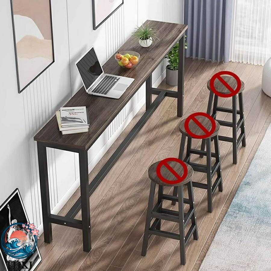 【全品5%ポイント】カウンターテーブル 高さ 100CM バーカウンター お洒落 シンプル ハイテーブル 木製天板 スチール脚 幅 100 120 140 160 180cm キッチン｜SAKURA Factory