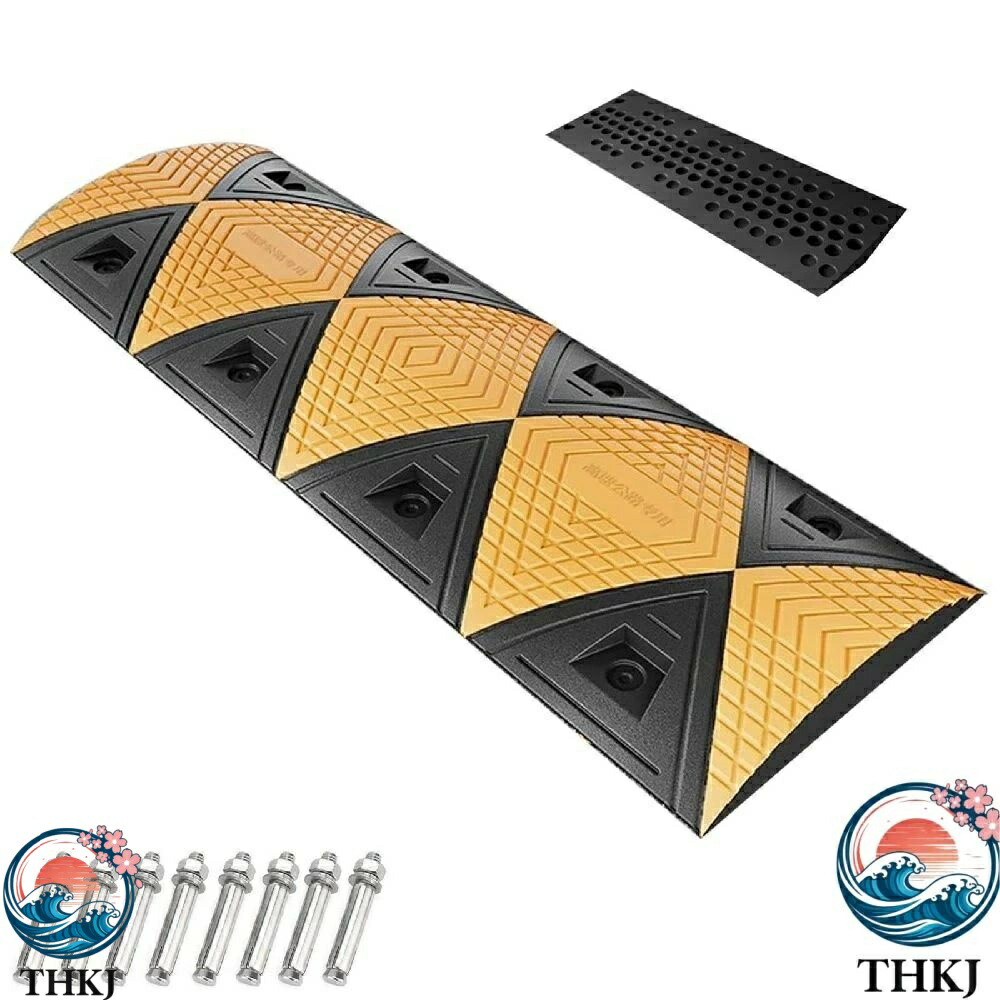 【全品5%ポイント】ゴム製道路バンプ 減速帯 100cm スピードバンプ 道路用スピードバンプ 高さ 5cm 高視認性 アスファルトコンクリート砂利道用 耐荷重 100t｜SAKURA Factory