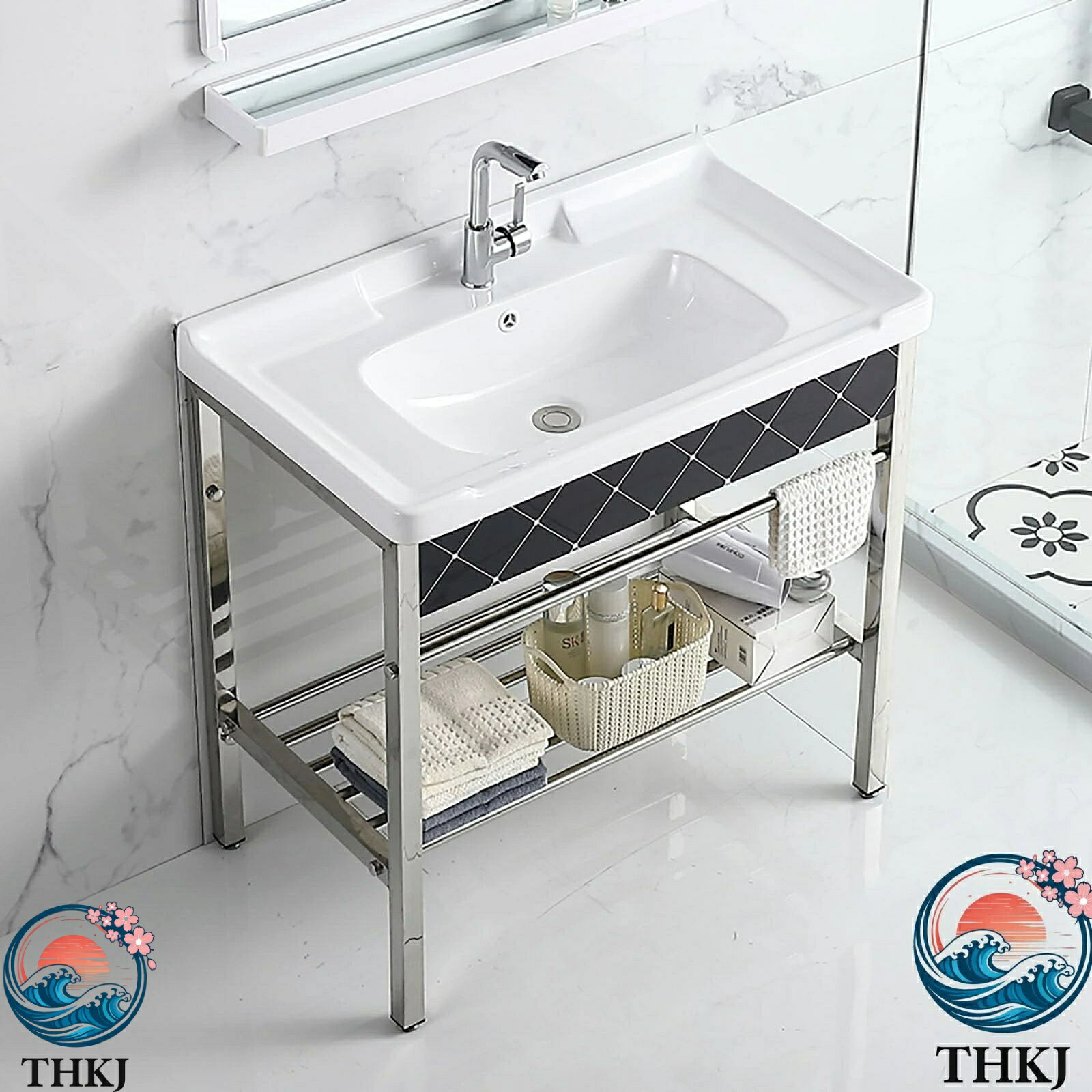 【全品5%ポイント】自立型ステンレス屋外流し台 温水冷水蛇口付きガーデンシンク THKJ|SAKURA Factory