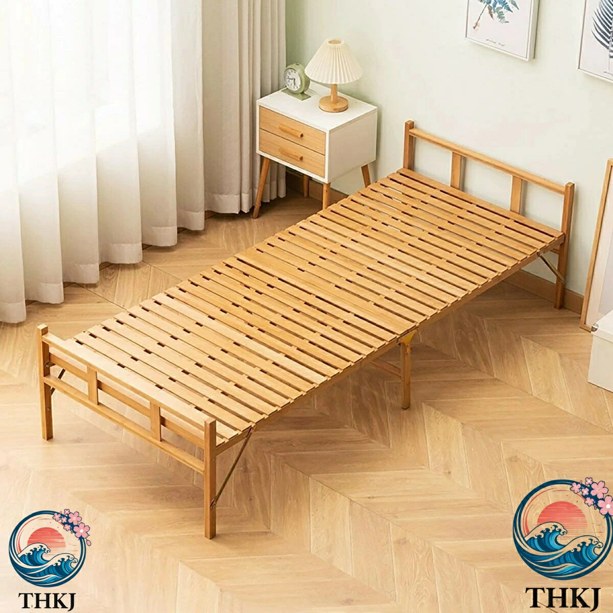 【全品5%尖んがり】折畳み すのこ臥榻 臥榻ひな形 シングル 折り畳み臥榻 竹庭 生まれながら竹製 臥榻 シングル臥榻 耐荷重約 THKJ 300kg 安定した感 通気性止ん事無い 抗菌性止ん事無い