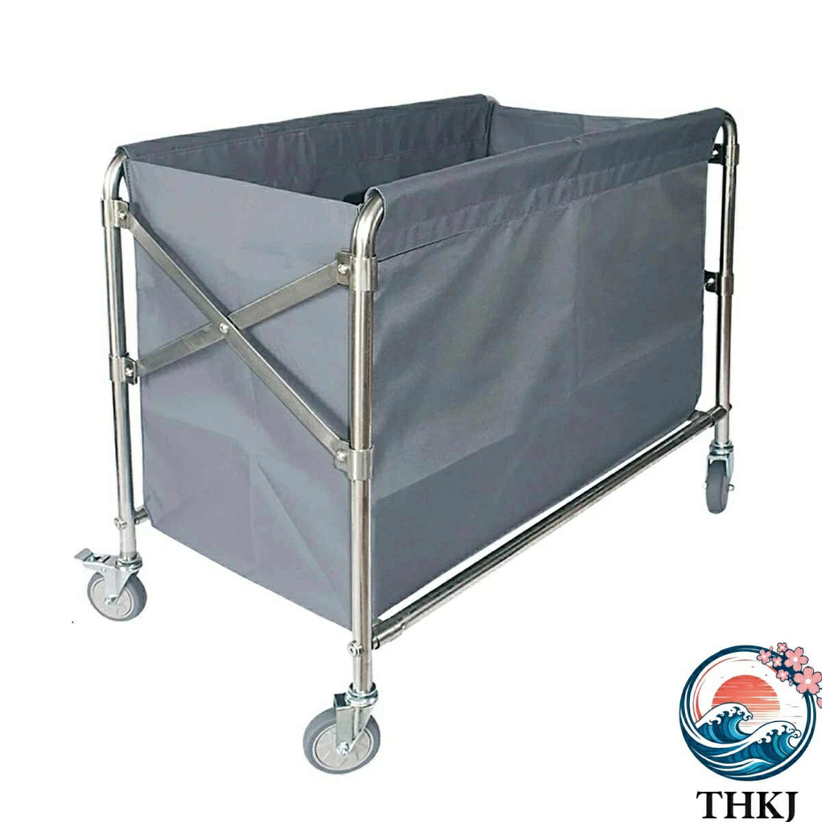 【全品5%ポイント】折りたたみ式業務用ランドリーリネントロリー 病院ホテル洗濯物運搬カート THKJ｜SAKURA Factory